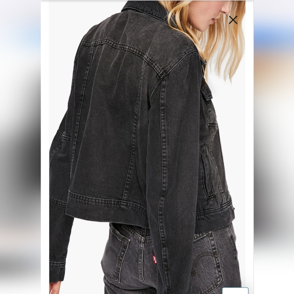 Like New Free People Rumors Women's Black Denim Jacket - Size Large - Picture 3 of 15